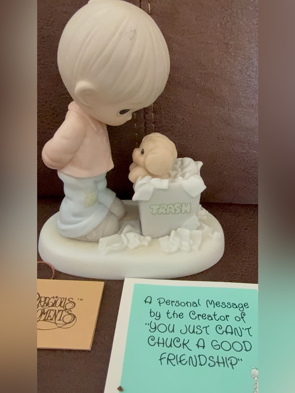 Precious Moments Boy and Dog Can't Chuck a Good Friendship Figurine PM882 Boxed